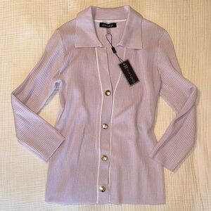 Cable & Gauge Lavender Ribbed Sweater